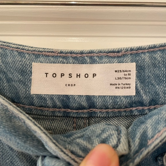 Topshop Wide Legged High Waisted Cropped Jeans - Picture 4 of 8